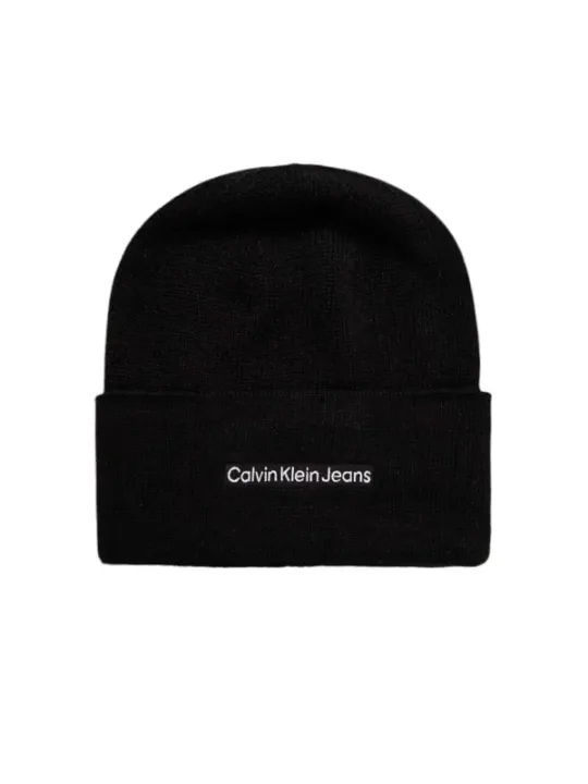 Schwarze Calvin Klein Strickmütze mit Logo
