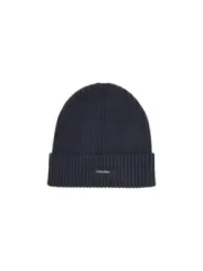 Schwarze Strickmütze mit Calvin Klein Logo