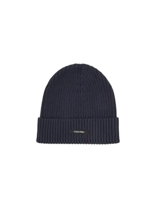 Schwarze Strickmütze mit Calvin Klein Logo