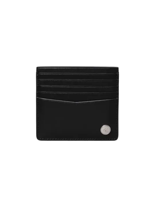 Schwarzes Calvin Klein Kartenetui aus Leder