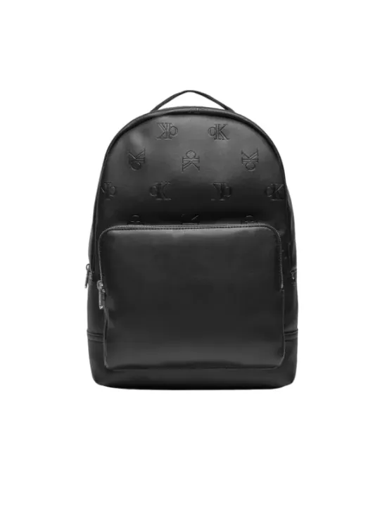 Schwarzer Calvin Klein Lederrucksack gemustert