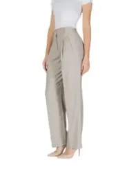 Beige Stoffhose mit hoher Taille