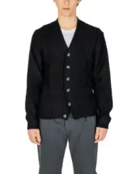 Dunkler Strick-Cardigan mit Knöpfen