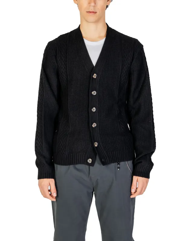 Dunkler Strick-Cardigan mit Knöpfen