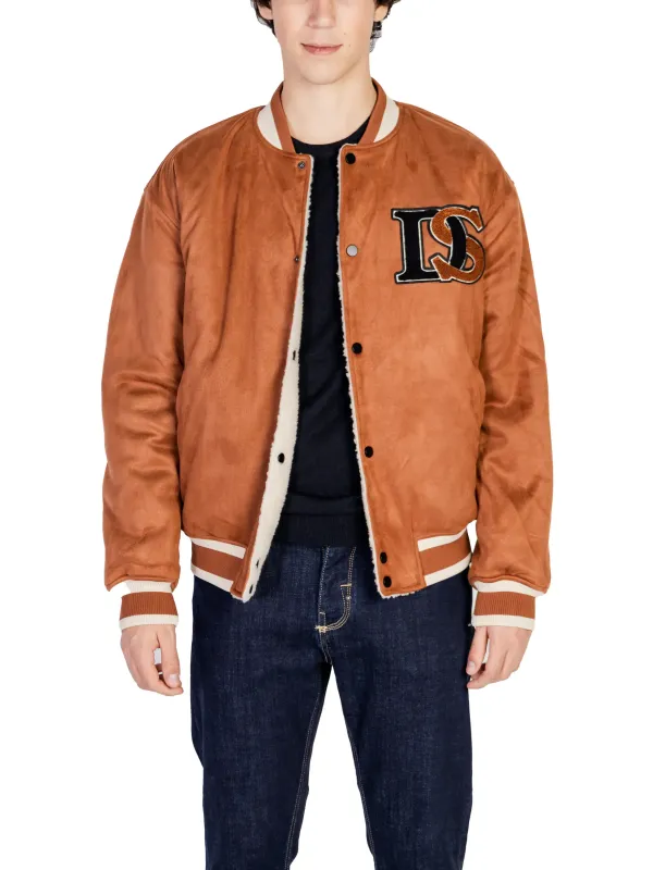 Beige Lederjacke mit Logo-Details Beige Lederjacke mit Logo-Details