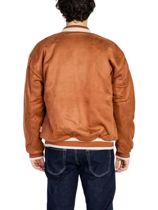 Braune Wildlederjacke mit Reißverschluss