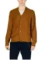 Kamel V-Ausschnitt Strickjacke lässig gestylt