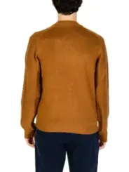 Gerippter, kürzer Strickpullover Orangefarben