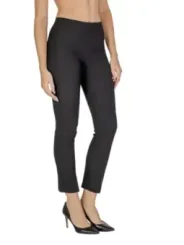 Schwarze, figurbetonte Hosen mit Schlitzen