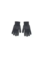 Schwarze Strickhandschuhe mit weißen Punkten