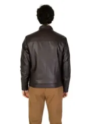 Schwarze Herren Lederjacke Rückansicht