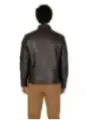 Schwarze Herren Lederjacke Rückansicht