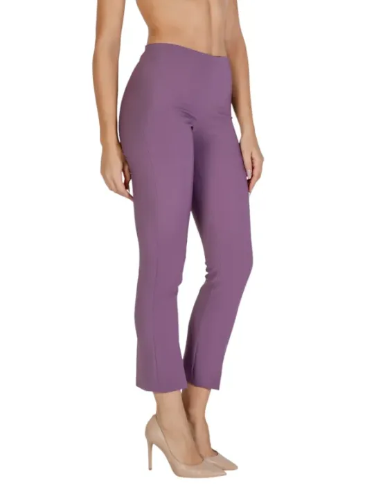 Mauve Cropped Hose mit hohem Bund