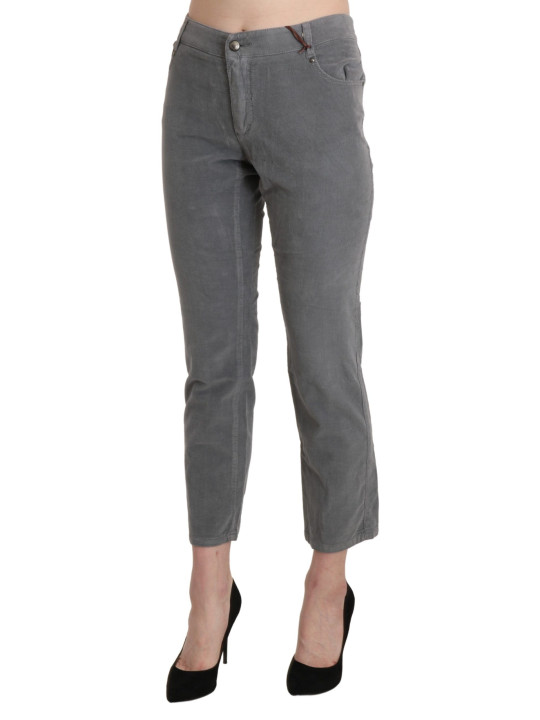 Jeans & Pants Chic Gray Mid Waist Cropped Trousers 600,00 € 7333413031358 | Planet-Deluxe