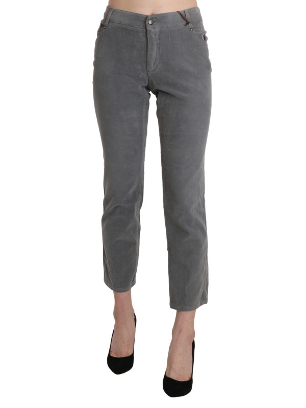 Jeans & Pants Chic Gray Mid Waist Cropped Trousers 600,00 € 7333413031358 | Planet-Deluxe