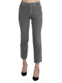 Jeans & Pants Chic Gray Mid Waist Cropped Trousers 600,00 € 7333413031358 | Planet-Deluxe