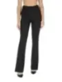 Schwarze, hochtaillierte ausgestellte Hosen