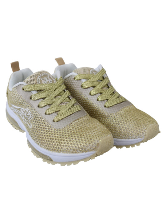 Old New günstig Kaufen-Exquisite Gold Polyester Sport Sneakers. Exquisite Gold Polyester Sport Sneakers <![CDATA[Dazzle your steps with these striking new-with-tags gold sport sneakers, a luxe addition to any fashion-forward wardrobe. Crafted with impeccable attention to detail