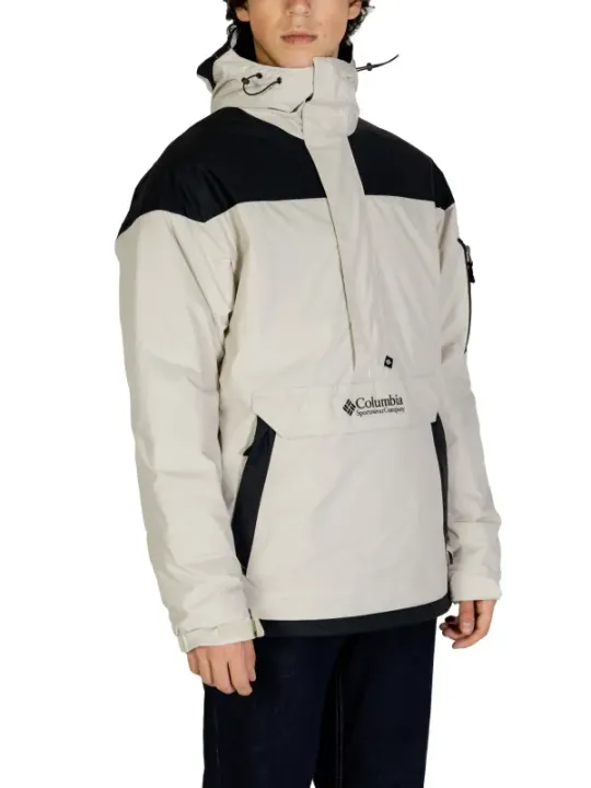 Weiße Herrenjacke mit schwarzen Ärmeln
