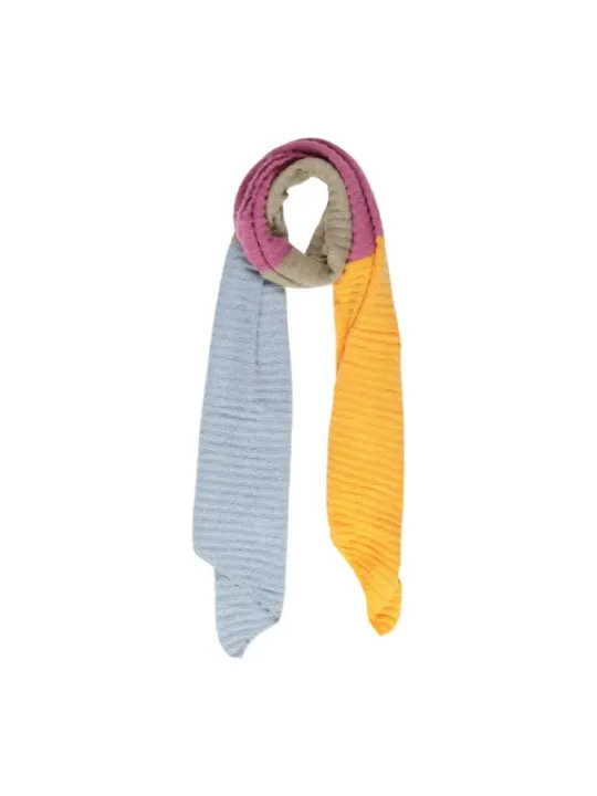 Rosa-Taupe-Gelber gestreifter Pieces Schal 477514