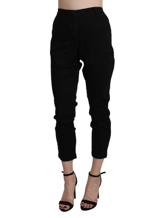 Jeans & Pants Chic High Waist Cropped Black Jeans 250,00 € 7333413031389 | Planet-Deluxe