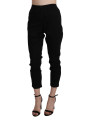 Jeans & Pants Chic High Waist Cropped Black Jeans 250,00 € 7333413031389 | Planet-Deluxe