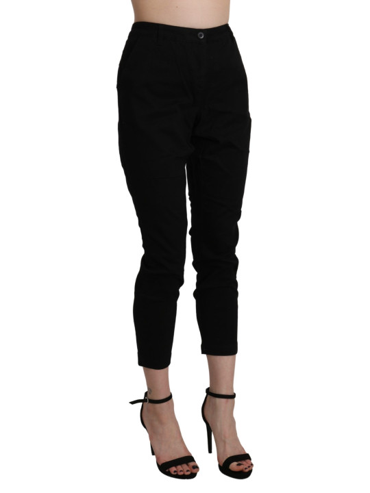 Jeans & Pants Chic High Waist Cropped Black Jeans 250,00 € 7333413031389 | Planet-Deluxe