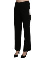 Jeans & Pants Elegant High Waist Straight Black Pants 260,00 € 7333413036148 | Planet-Deluxe