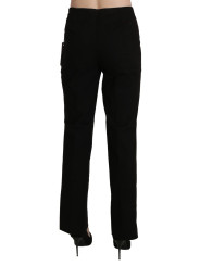 Jeans & Pants Elegant High Waist Straight Black Pants 260,00 € 7333413036148 | Planet-Deluxe