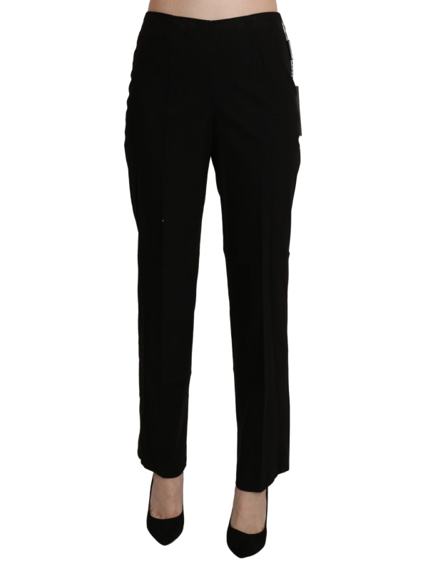 Jeans & Pants Elegant High Waist Straight Black Pants 260,00 € 7333413036148 | Planet-Deluxe