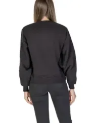 Schwarzer Baumwollpullover mit Rundhalsausschnitt