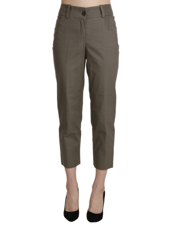 Jeans & Pants Elegant High Waist Cropped Pants in Gray 260,00 € 7333413006608 | Planet-Deluxe