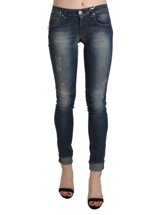 Jeans & Pants Chic Blue Washed Skinny Cropped Jeans 250,00 € 8034166273031 | Planet-Deluxe