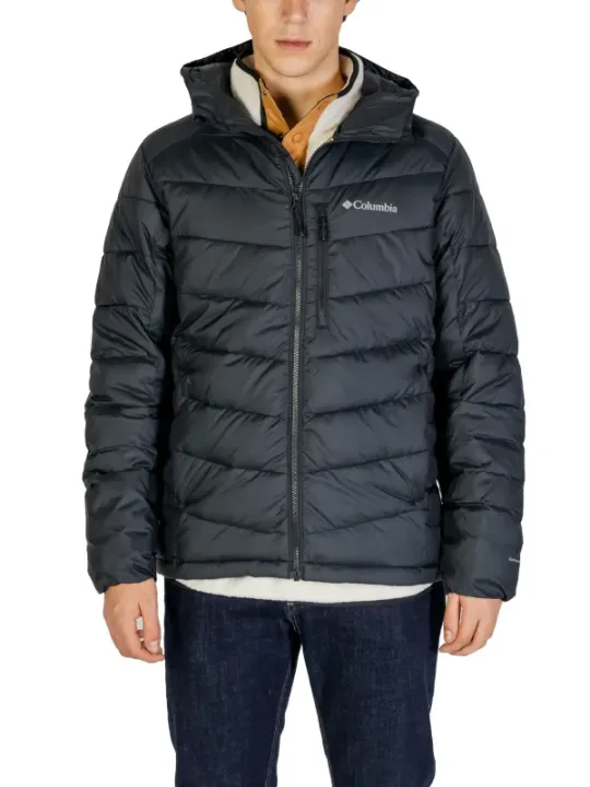 Schwarze Columbia Pufferjacke mit Kapuze