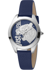 Just Cavalli blaues Tigeruhr Lederarmband