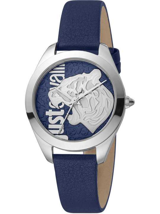 Just Cavalli blaues Tigeruhr Lederarmband