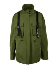 Grüne Love Moschino Kapuzenjacke mit Riemen