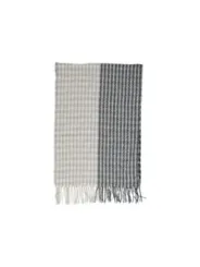 Gingham und gestreiftes Halstuch mit Fransen