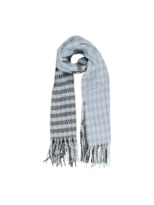 Gestreifte graue Wolle-Polyester Schal Gestreifte graue Wolle-Polyester Schal