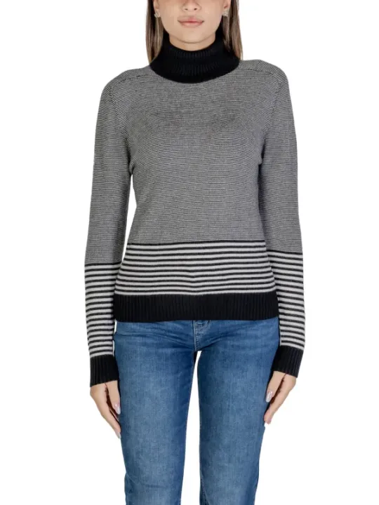 Gestreifter Damen-Rollkragenpullover Sandro Ferrone
