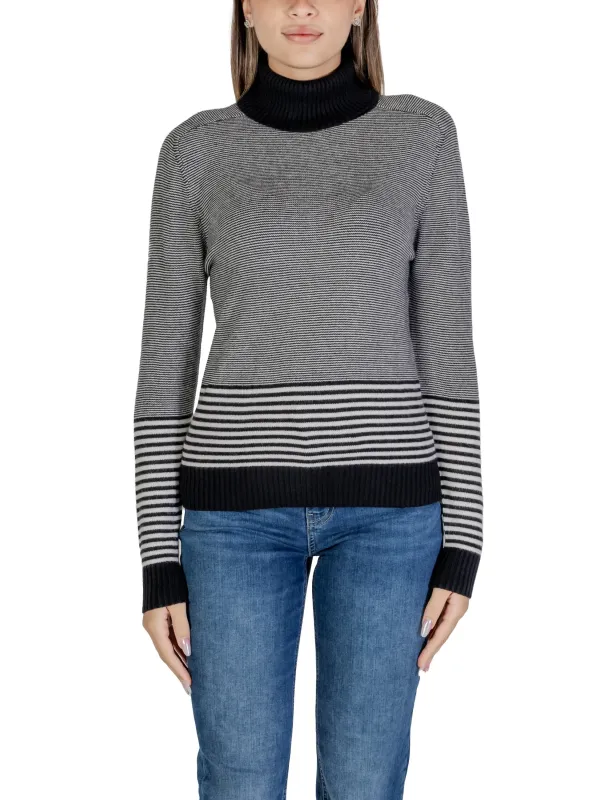 Gestreifter Damen-Rollkragenpullover Sandro Ferrone