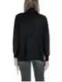 Schwarzer Wollpullover mit Cowneck Ausschnitt