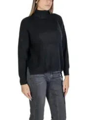 Schwarzer Damen Strickrollkragenpullover Sandro Ferrone