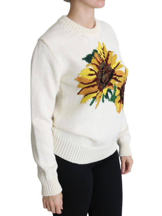 Sweaters Elegant Knitted Sunflower Sweater 1.210,00 € 8059226781196 | Planet-Deluxe