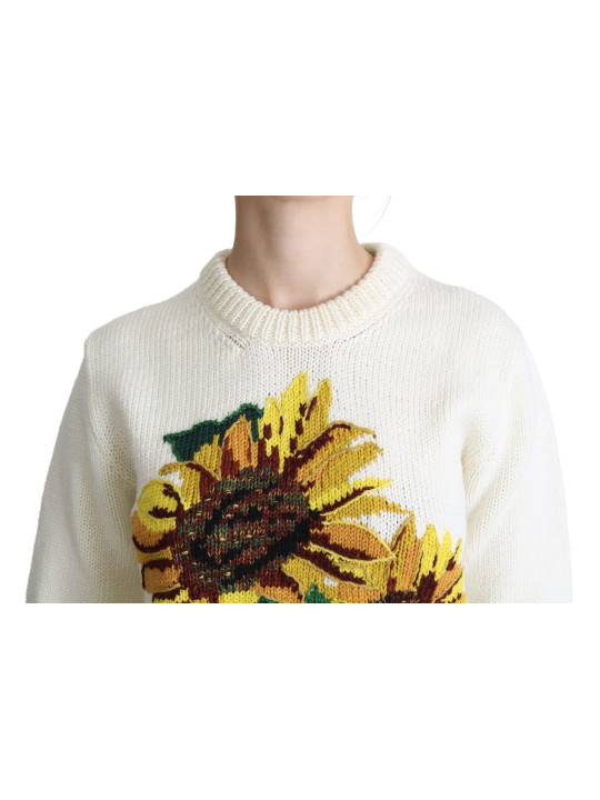 Sweaters Elegant Knitted Sunflower Sweater 1.210,00 € 8059226781196 | Planet-Deluxe