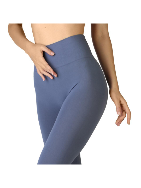 Blaue Leggings, hohe Taille, bequem