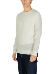 Elfenbeinfarbener Calvin Klein Rundhals-Pullover