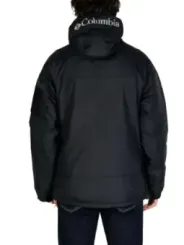 Schwarze isolierte Columbia-Jacke mit Kapuze