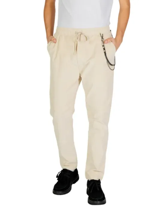 Beige Gianni Lupo Hosen mit Kette