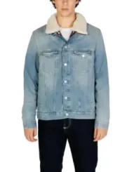 Tommy Hilfiger hellblaue Denimjacke mit Sherpa
